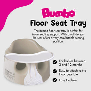 Bumbo Baby Infant Soft Foam Floor Seat with Eating and Play Top Tray Attachment