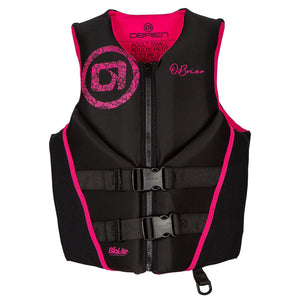 O'Brien Women's Traditional Neoprene USCGA Life Jacket with Zip Closure, S, Pink