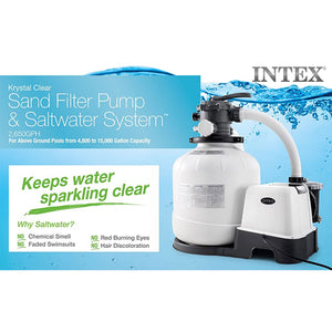 Intex Automatic Pool Cleaner w/Krystal Clear Saltwater System & Sand Filter Pump