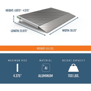 EZ-ACCESS TRANSITIONS 24” Portable Self Supporting Aluminum Angled Entry Ramp