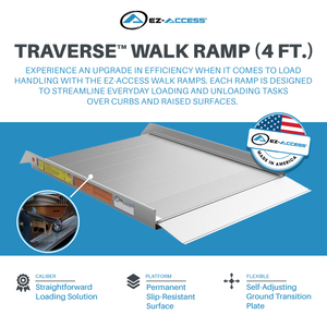 EZ-ACCESS TRAVERSE 4 Foot Walk Ramp w/Textured Surface & Hook/Strap Attachment - TRAPSKI