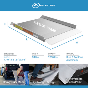 EZ-ACCESS TRAVERSE 4 Foot Walk Ramp w/Textured Surface & Hook/Strap Attachment - TRAPSKI