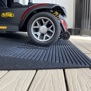 EZ-ACCESS TRANSITIONS 1.5" Non Slip Rectangular Rubber Angled Entry Mat, Black