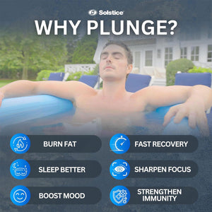 Solstice Plunge 100 Gallon Inflatable Insulated Ice Bath Tub with Lid, White