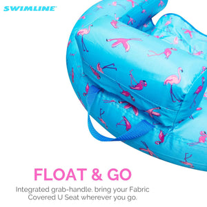 Swimline Original Fabric Covered U Seat Inflatable Pool Lounger with Sling Seat
