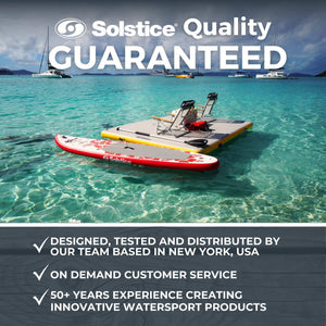 Solstice 10' x 10' Inflatable Floating Dock Rafting Platform with Pump and Bag