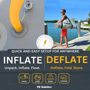 Solstice 10' x 8' Inflatable Floating Dock Rafting Platform with Pump and Bag