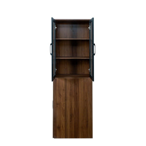 70.87" High Display Storage Cabinet with Multi-Tier Shelves and Glass Doors