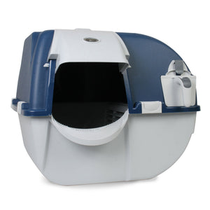 Omega Paw Roll N Clean Complete Self Cleaning Litter Box and 100 Bags, Blue