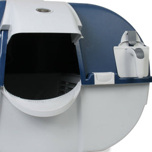 Omega Paw Roll N Clean Complete Self Cleaning Litter Box and 100 Bags, Blue