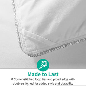 APSMILE King Size Heavyweight Feathers Down Poly Cotton Duvet Comforter, White