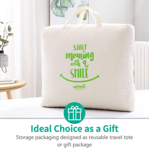 APSMILE King Size Heavyweight Feathers Down Poly Cotton Duvet Comforter, White