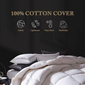 DWR Premium Grey Feathers Down Comforter Duvet Insert with Ultra Soft Cotton