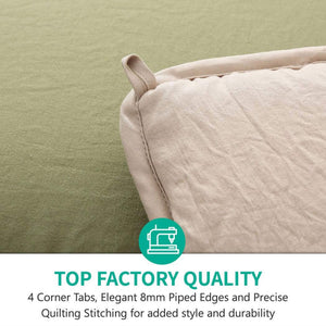 APSMILE Reversible All Season Down Alternative Full Queen Comforter, Green/Brown - TRAPSKI