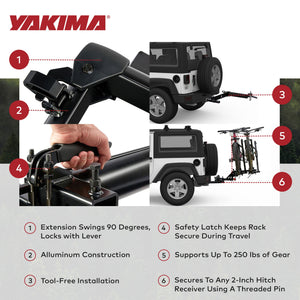 Yakima BackSwing Hitch Rack Swing Away Adapter, Compatible w/HoldUp EVO, Black