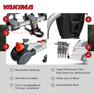Yakima RidgeBack Tilt Away Hitch Rack Holds for Cars, SUVs, Trucks
