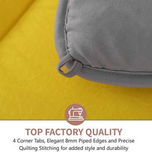 APSMILE Reversible King Ultra Soft Fluffy Microfiber Bed Comforter, Yellow/Gray - TRAPSKI