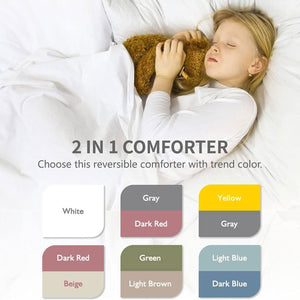 APSMILE Reversible King Ultra Soft Fluffy Microfiber Bed Comforter, Yellow/Gray