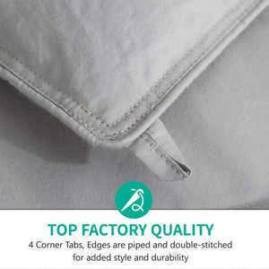 APSMILE 90 x 106 Inch King Sized All Season Feathers Down Cotton Comforter, Gray