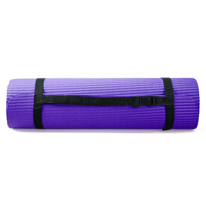 BalanceFrom Fitness 7 Piece Yoga Set with Mat, Stretch Strap & Knee Pad, Purple
