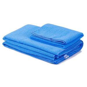 BalanceFrom Fitness 7 Piece Yoga Set with Mat, Stretch Strap & Knee Pad, Blue