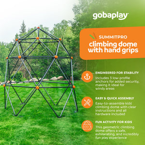 gobaplay SummitPro Climbing Dome – 7.5ft Heavy Duty Kids Climber with Hand Grips