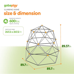 gobaplay SummitPro Climbing Dome – 7.5ft Heavy Duty Kids Climber with Hand Grips
