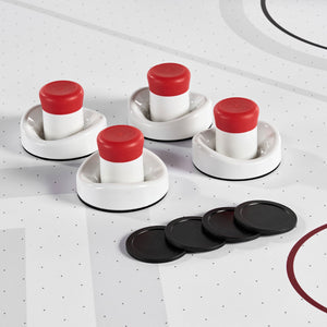 Rally and Roar 7 Foot Air Powered Hockey Table w/ Electronic Scorer, 2 Pucks and 2 Pushers - TRAPSKI