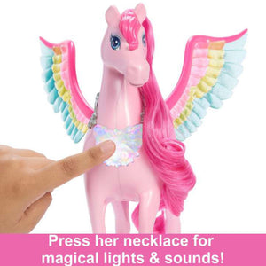 Barbie A Touch of Magic Pegasus Winged Horse and Puppy Toy and Accessories, Pink - TRAPSKI