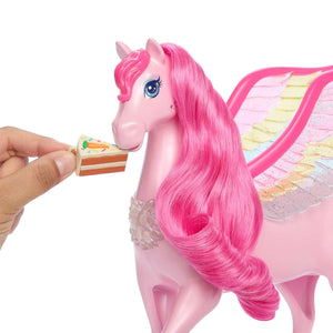 Barbie A Touch of Magic Pegasus Winged Horse and Puppy Toy and Accessories, Pink