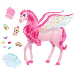 Barbie A Touch of Magic Pegasus Winged Horse and Puppy Toy and Accessories, Pink - TRAPSKI