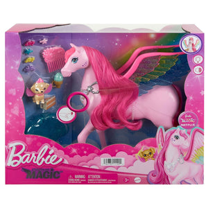 Barbie A Touch of Magic Pegasus Winged Horse and Puppy Toy and Accessories, Pink