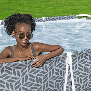 Bestway Steel Pro Rectangle Above Ground Swimming Pool Set, 12' x 6'7" x 26"
