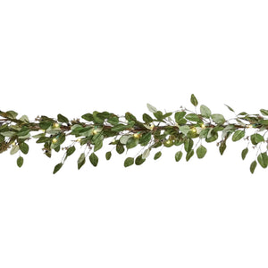 Noma 24" Pre-Lit Frosted Fir Artificial Wreath & 9' Garland Holiday Mantle Decor
