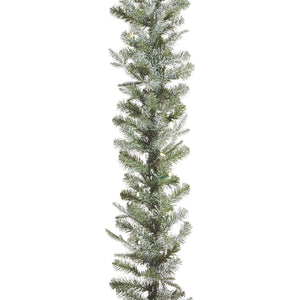 NOMA Frosted Fir 9 Foot Pre Lit Christmas Garland Home Holiday Decor, (2 Pack) - TRAPSKI