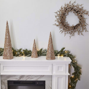 NOMA Frosted Fir 9 Foot Pre Lit Christmas Garland Home Holiday Decor, (2 Pack) - TRAPSKI