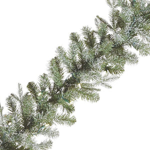 NOMA Frosted Fir 9 Foot Pre Lit Christmas Garland Home Holiday Decor, (2 Pack) - TRAPSKI