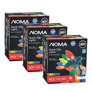 NOMA Quick Clip 100 LED C9 Lights for Indoor & Outdoor Use, Multicolor (3 Pack) - TRAPSKI