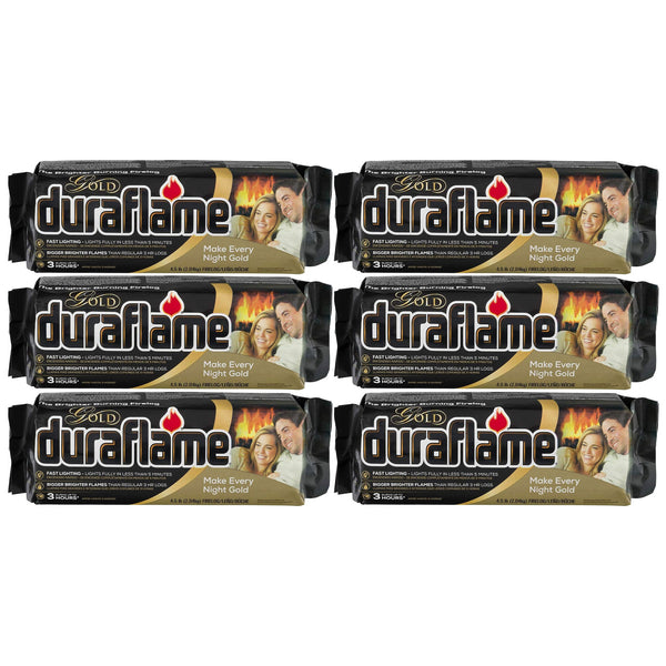 Duraflame 4.5 Pound Gold Premium Fast Lighting 3 Hour Burn Firelogs, Set of 6