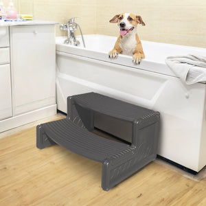 Confer Plastics Handi-Step Spa Hot Tub Stairs for Straight/Curved Spas, Charcoal