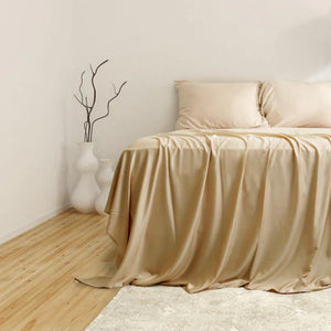 Sleepgram Viscose from Bamboo Full Bed Sheet Set with 2 Pillowcases, Sand