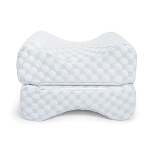 Sleepgram High Density Foam Contour Knee Pillow with Outer Cooling Cover, Gray