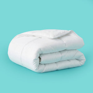 Sleepgram Twin Sized Pre Shrunk All Season Embroidered Cotton Comforter, White