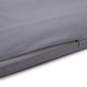 Sleepgram Supima 400 Thread Count Cotton Duvet Cover and Travel Bag, Queen, Grey