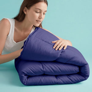 Sleepgram Supima 400 Thread Count Cotton Duvet Cover w/ Travel Bag, King, Violet
