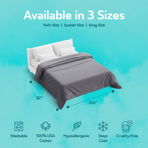 Sleepgram Supima 400 Thread Count Cotton Duvet Cover and Travel Bag, Queen, Grey