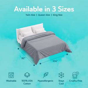 Sleepgram Supima 400 Thread Count Cotton Duvet Cover and Travel Bag, Queen, Grey