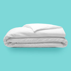 Sleepgram Supima 400 Thread Count Cotton Duvet Cover and Travel Bag, Twin, White