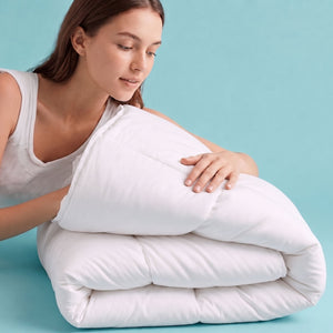 Sleepgram Twin Sized Pre Shrunk Lightweight Embroidered Cotton Comforter, White