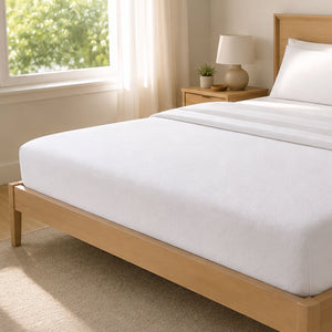 Sleepgram Breathable Sweat Proof Cotton Cover Mattress Protector, King, White